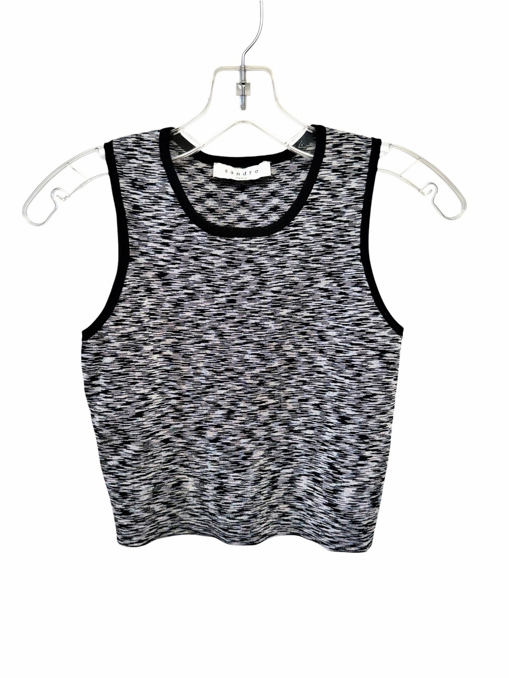 Sandro Paris Sleeveless Space Dye Crop Top